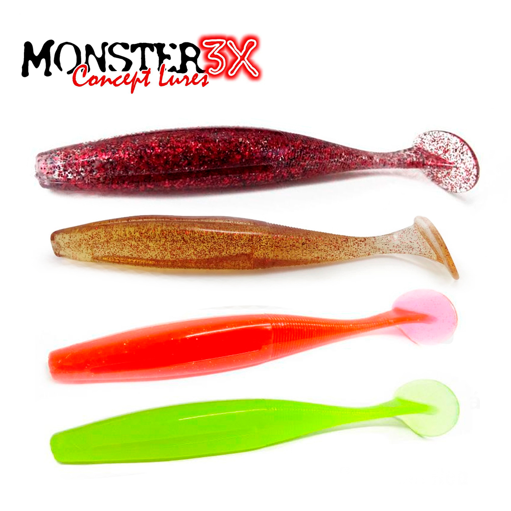 Isca Artificial Monster 3x Slow Shad 9cm - 3 unidades