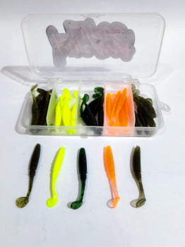Kit Kurama 30 Shads Slim 5cm + 10 jig heads