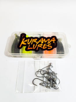 Kit Kurama 30 Shads Slim 5cm + 10 jig heads